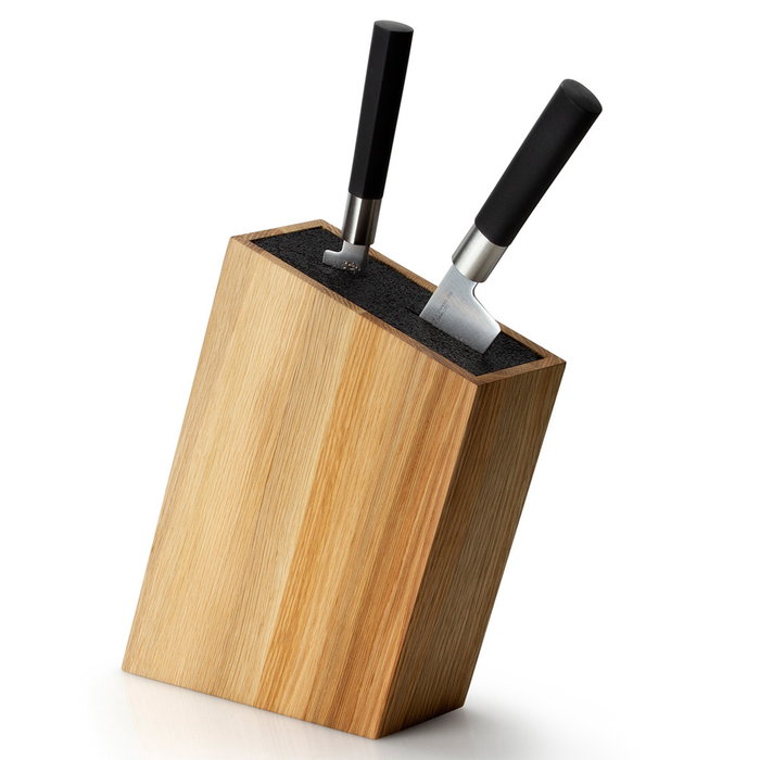 Continenta Bloque para Cuchillos de Madera de Roble 28,5x8x19 cm con Inserto Flexible y Extraíble Continenta Bloque para Cuchillos de Madera de Roble 28,5x8x19 cm con Inserto Flexible y Extraíble